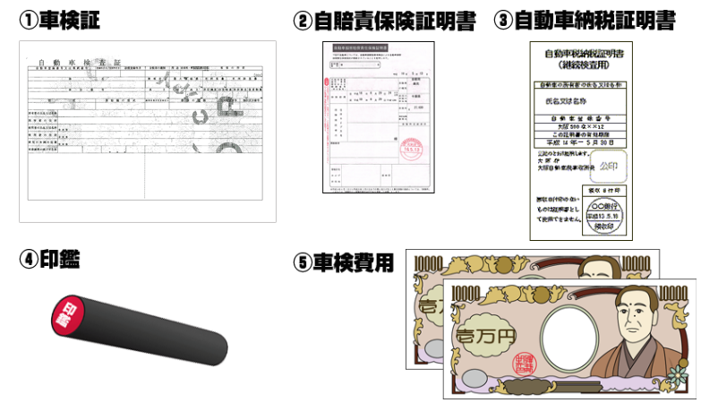 車検当日にお持ちいただくもの